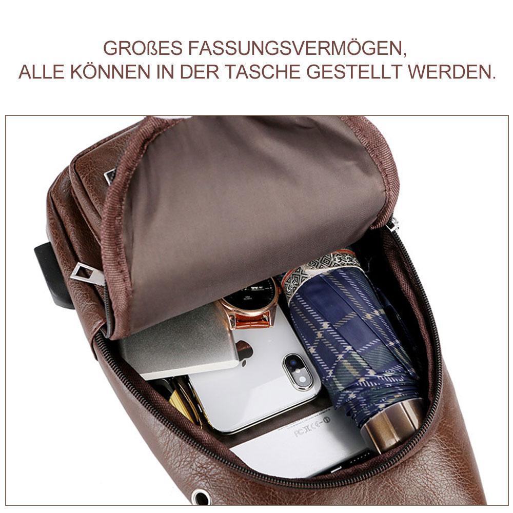 Hjemix | Skulderveske Crossbody bag for menn med USB-ladeport