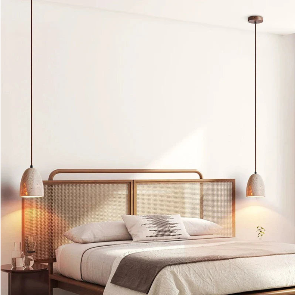 Hjemix | TerraLume – Pendellampe med naturlig steinoverflate og varm glød