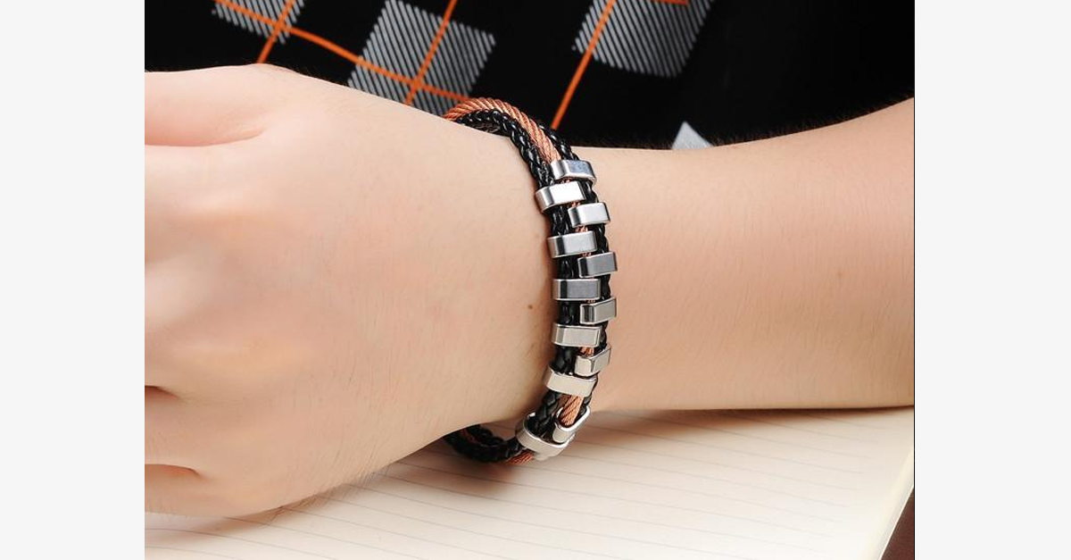 Hjemix | Rough Tracks Rustfritt Stål Herrearmbånd