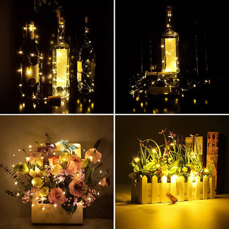 Hjemix | LED Flaske Lys Kork Natt Lys DIY Dekor Gave