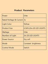 Hjemix | 20 LED 2M Kanin Fairy Lights - Nyhet Belysning