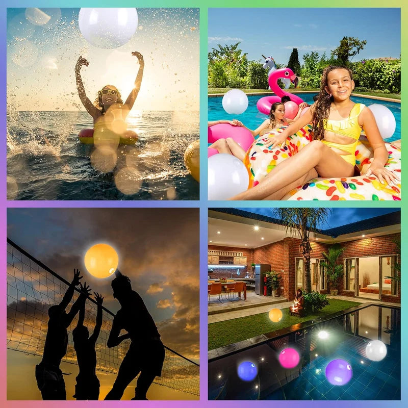 Hjemix | Pool Decoration LED Light 16 Farger Lysende Strandball