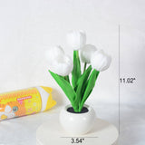 Hjemix | Moderne Kreativ Simulering Tulipan Peony LED Nattlys Bordlampe
