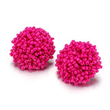 Hjemix | Lys og morsom håndlaget multicolor perle pompom stud øredobber