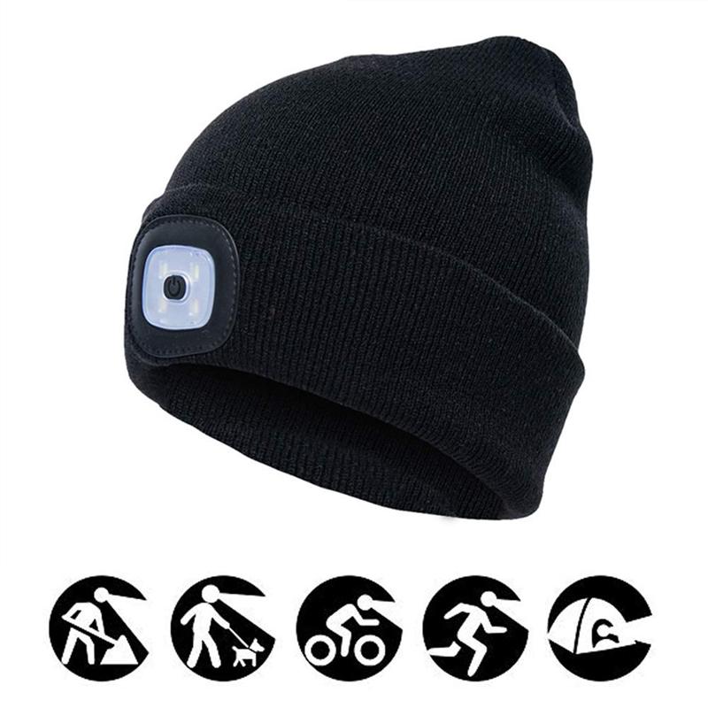 Hjemix | Avtagbar LED Hodelykt Beanie Lue