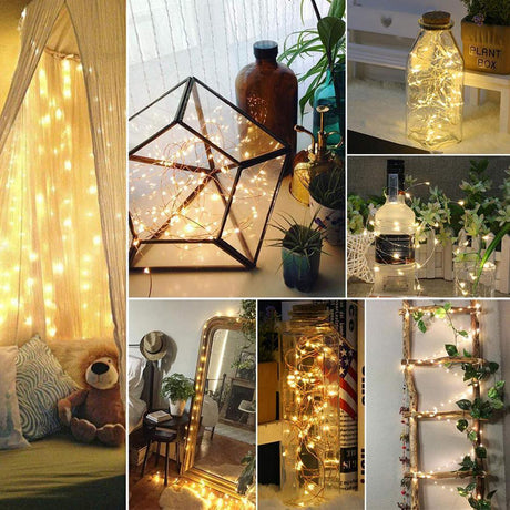 Hjemix | LED Flaske Lys Kork Nattlys DIY Dekorativ Gave