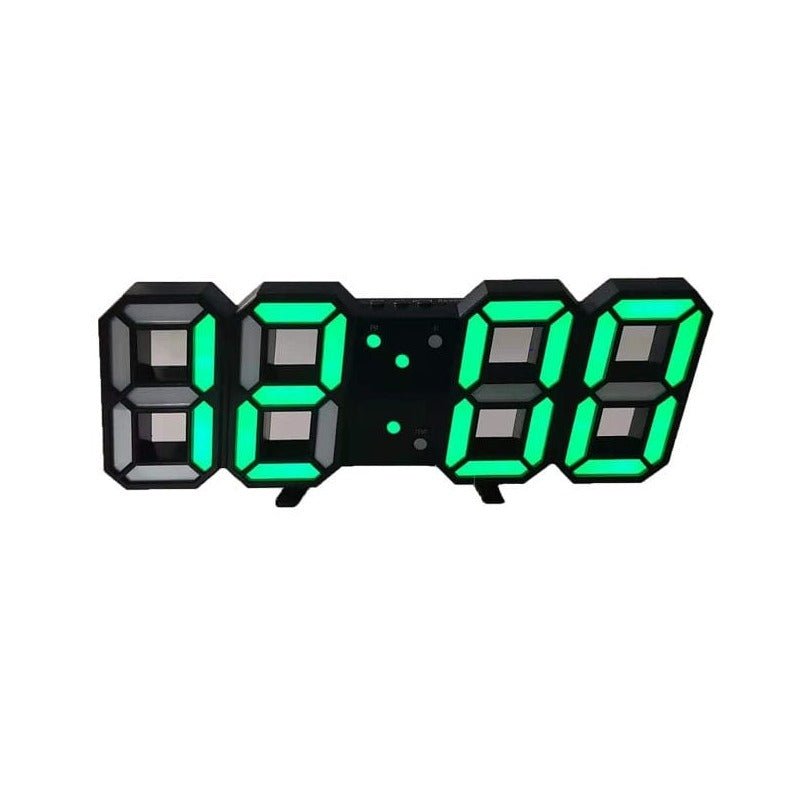 Hjemix 3D LED Veggklokke | Moderne Digital Klokke | Dimmbar LED Lys | Stilfull Veggdekor
