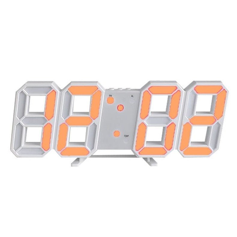 Hjemix 3D LED Veggklokke | Moderne Digital Klokke | Dimmbar LED Lys | Stilfull Veggdekor