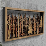 Hjemix | Veggdekor - WoodForrest 3D - Fortryllende Skogslandskap - Rev & Tre Skygge