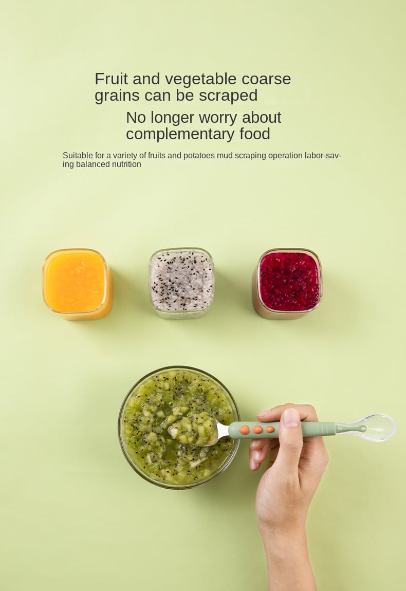 Hjemix | Baby Dobbel Hode Skraping Frukt Skje