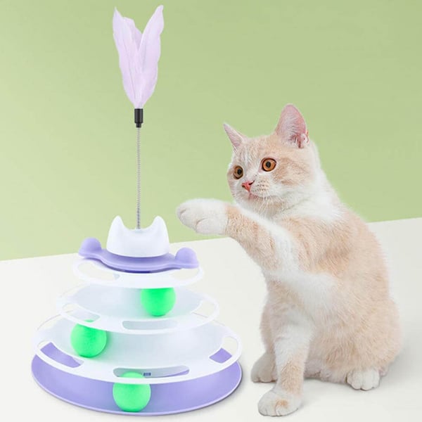 Hjemix | Deilig interaktiv sirkelbane med bevegelige baller kattehøytaler for avslapning