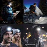 Hjemix | Avtagbar LED Hodelykt Beanie Lue