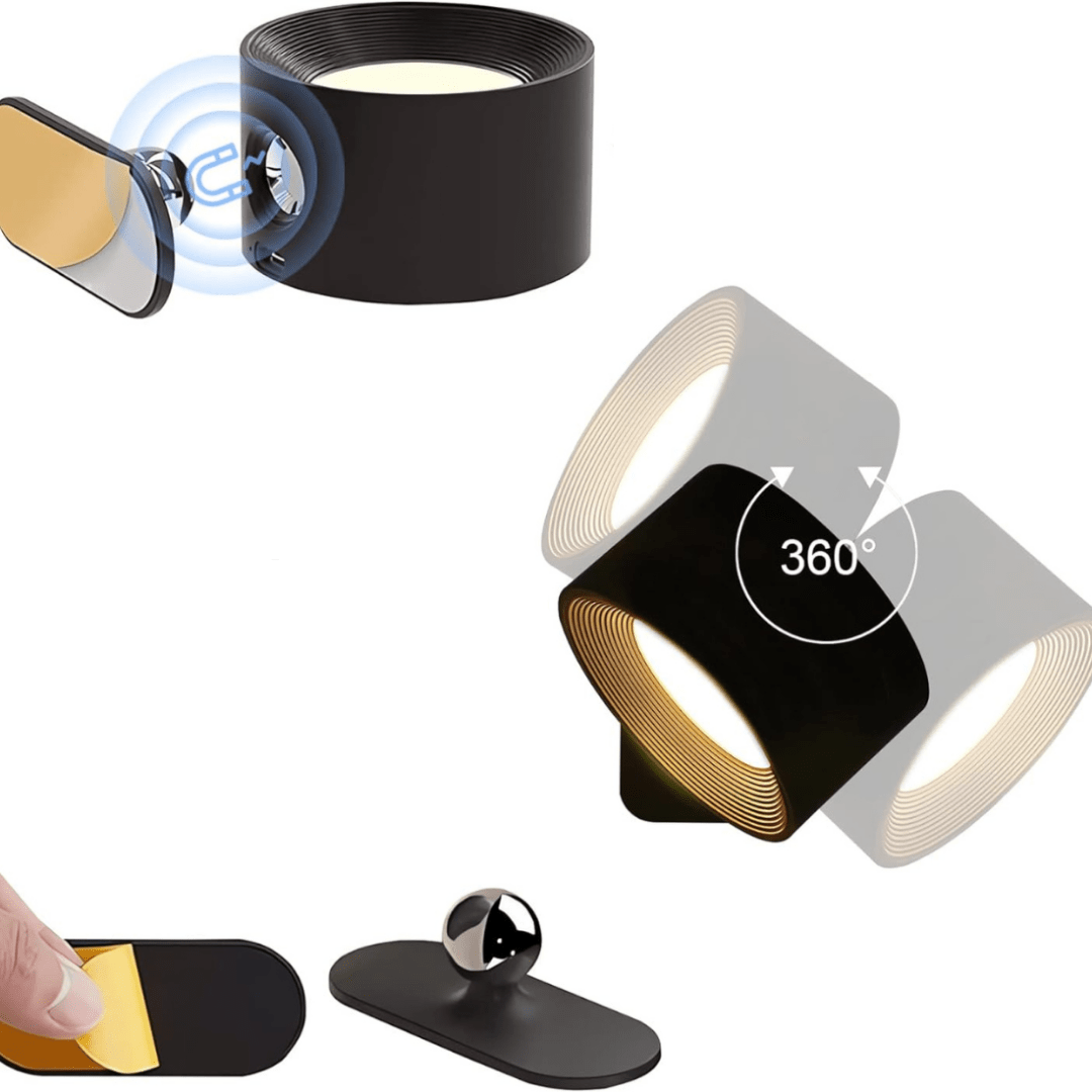 Hjemix | FlexiLamp – Trådløs oppladbar 360° vegglampe