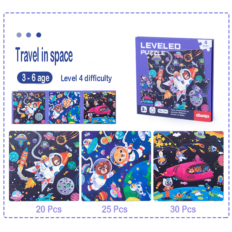 Hjemix | Tre 3-i-1 Magnetisk Avansert Falt Puslespill