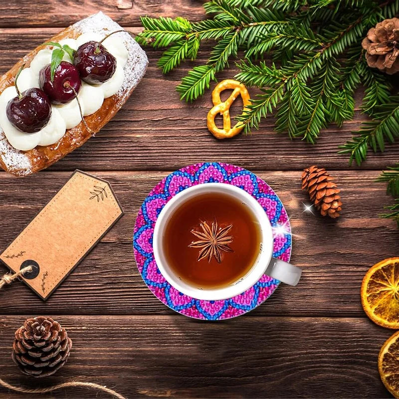 Hjemix | Diamond Crafts Coaster Diamond Painting Coaster (Mandala)