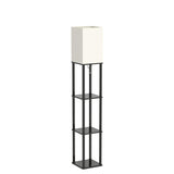 Hjemix | Addlon 4-nivå moderne gulvlampe med hyller og 3Cct LED-pære - svart, 164 cm H