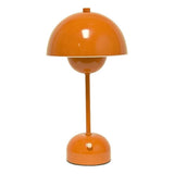 Hjemix | Enkle design LED berøringslampe, 11.8&quot; bærbar & oppladbar sopp i oransje