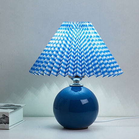 Hjemix | Nordisk minimalistisk 1-lampe bordlampe laget av keramikk med folder
