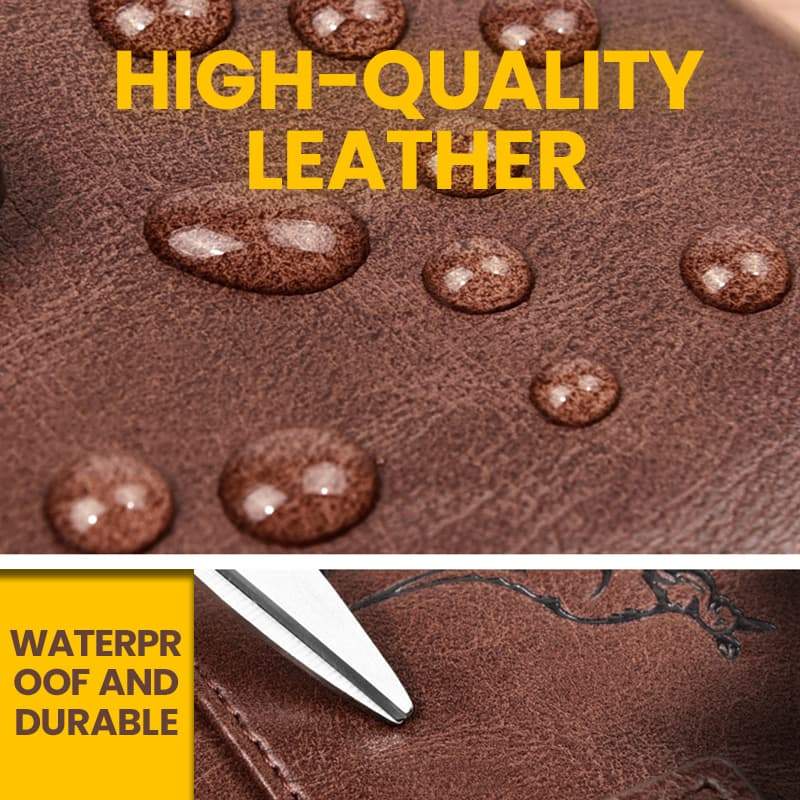 Hjemix | ✨Herres multifunksjonell RFID-blokkerende, vanntett og slitesterk lommebok i PU-lær for menn