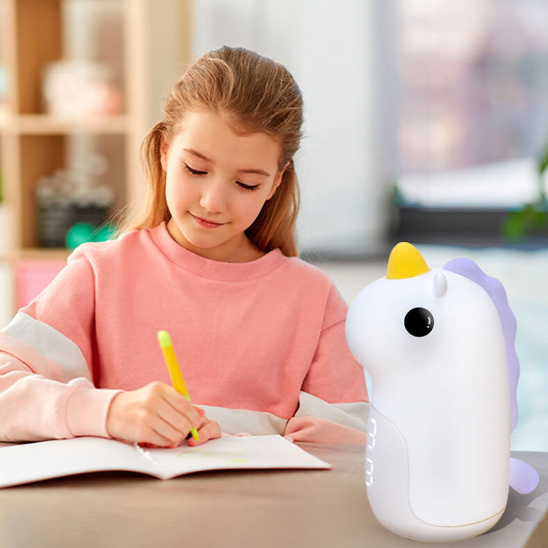 Hjemix | Unilora DreamLight Vekkerklokke | Enhjørning Design | Timer & LED Nattlampe | Barnerom Dekor