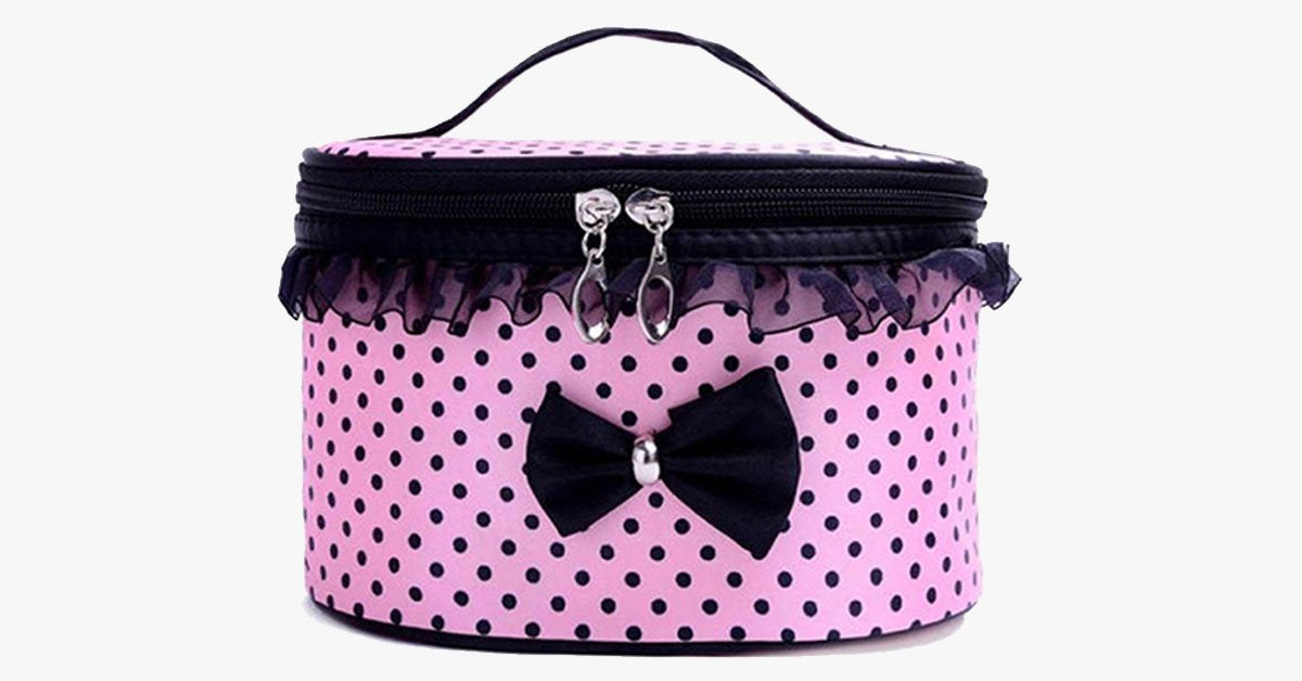 Hjemix | BowKnot Design Bærbar Reiseveske - Plass til Dine Tilbehør!