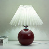 Hjemix | Nordisk minimalistisk 1-lampe bordlampe laget av keramikk med folder