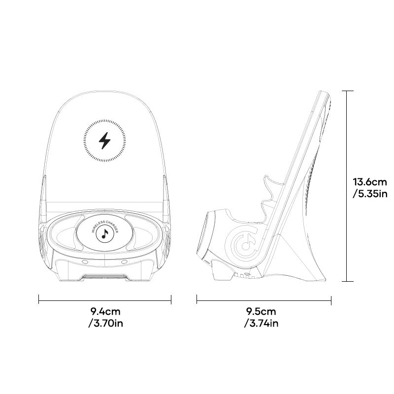 Hjemix | Mini Chair Trådløs Hurtiglader Multifunksjonell Telefonholder
