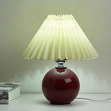 Hjemix | Nordisk minimalistisk 1-lampe bordlampe laget av keramikk med folder