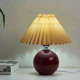 Hjemix | Nordisk minimalistisk 1-lampe bordlampe laget av keramikk med folder