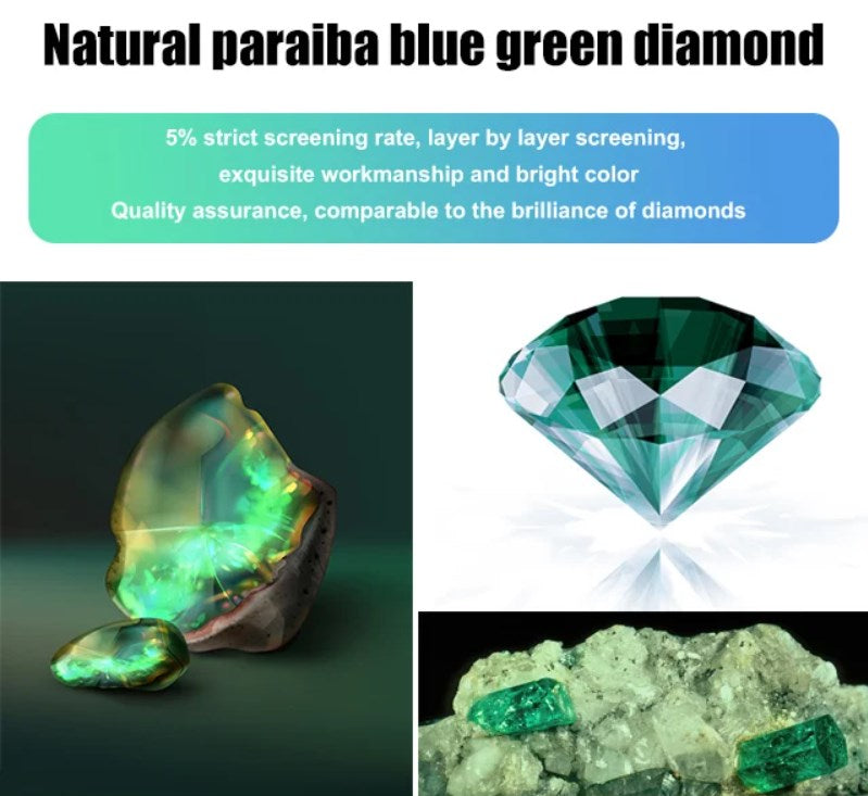 Hjemix | 6 Karat Paraiba Blågrønn Lotus Diamant Ring