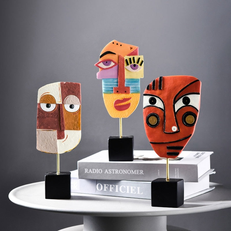 Hjemix | Abstrakt Pop Art Ansikt Hjem Skulptur