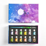 Hjemix | Kalligrafi Glass Dyp Penne Inks Sett