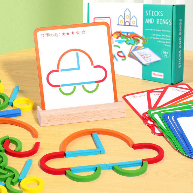 Hjemix | Montessori Barns Puslespill Logikktrening Ring Spill
