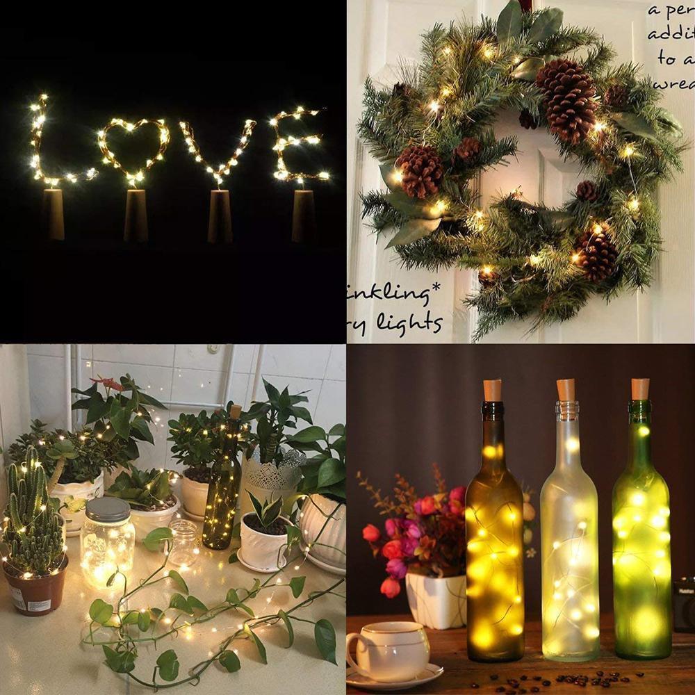Hjemix | LED Flaske Lys Kork Nattlys DIY Dekorativ Gave