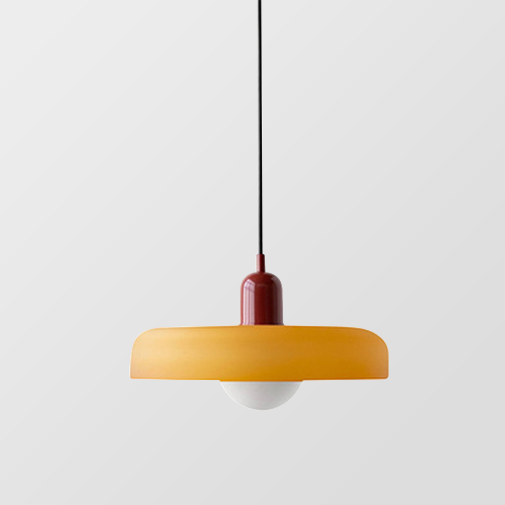 Hjemix | Pendellampe laget av farget glass | Elegant hengelampe i Bauhaus-stil | Designlampe for stue og spisestue