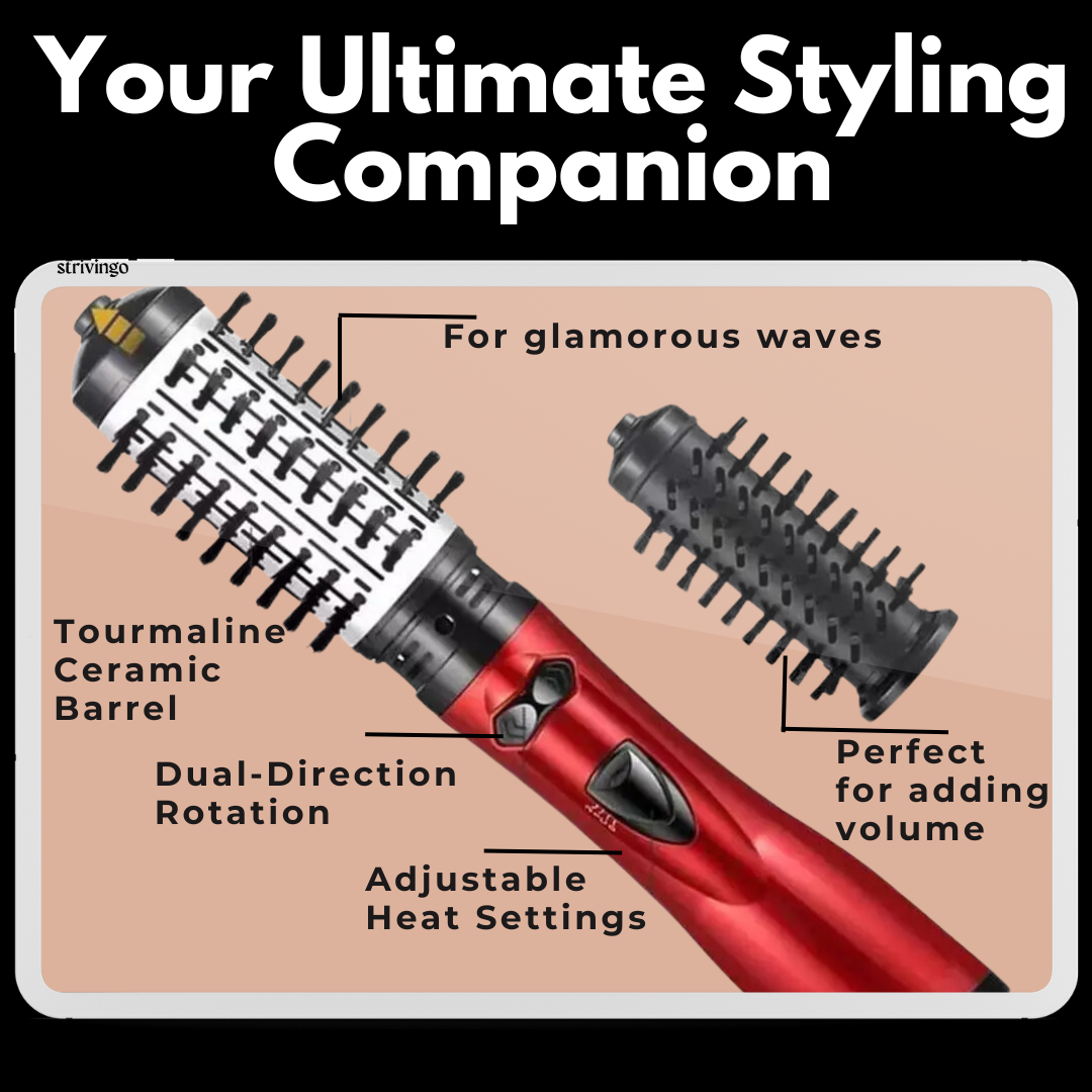 Hjemix | Driwave 2-i-1 Roterende Hårføner og Styler