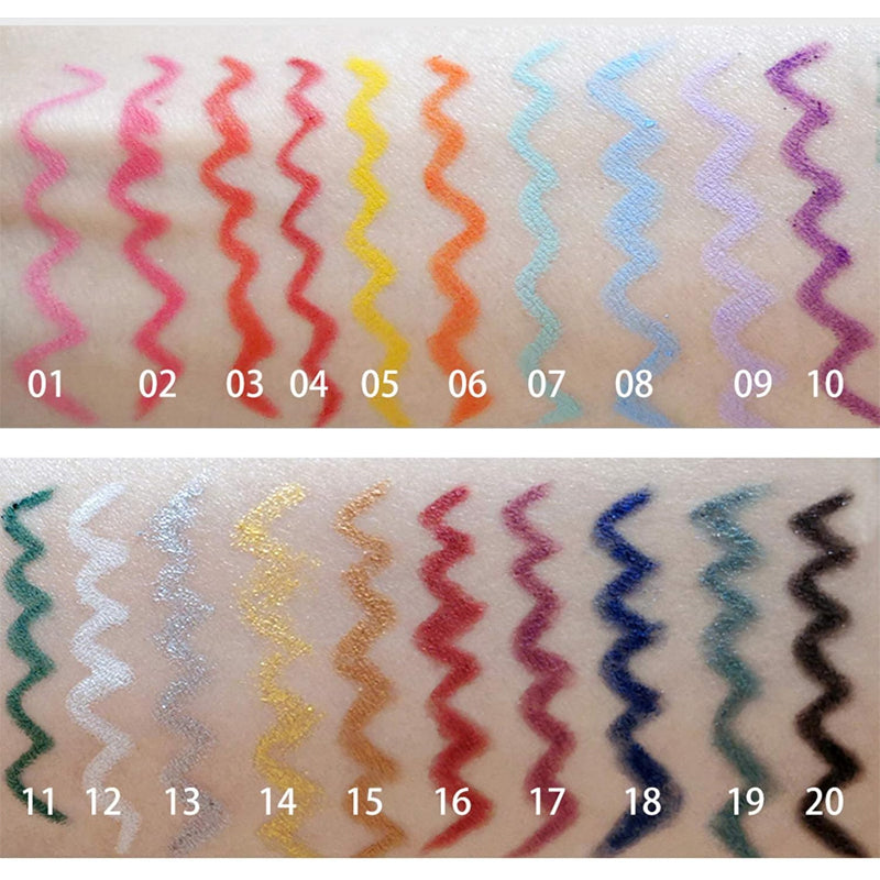 Hjemix | 20 PCS Fargerik Eyeliner Blyant Sett