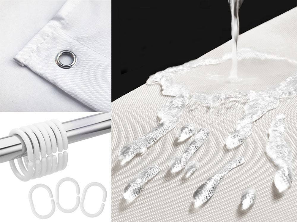 Hjemix | Lys grønn lin dusjforheng