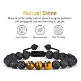 Hjemix | Tiger Eye Lava Rock Stone Armbånd