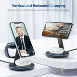 Hjemix | Sammenleggbar magnetisk 3-i-1 trådløs lader