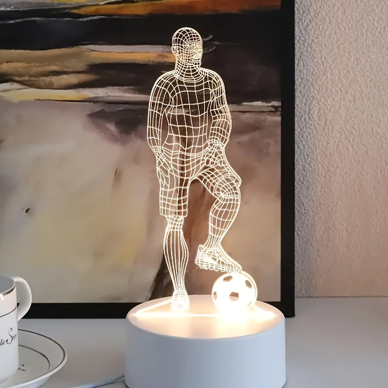 Hjemix | Fotballspiller 3D Lampe – For en sporty atmosfære