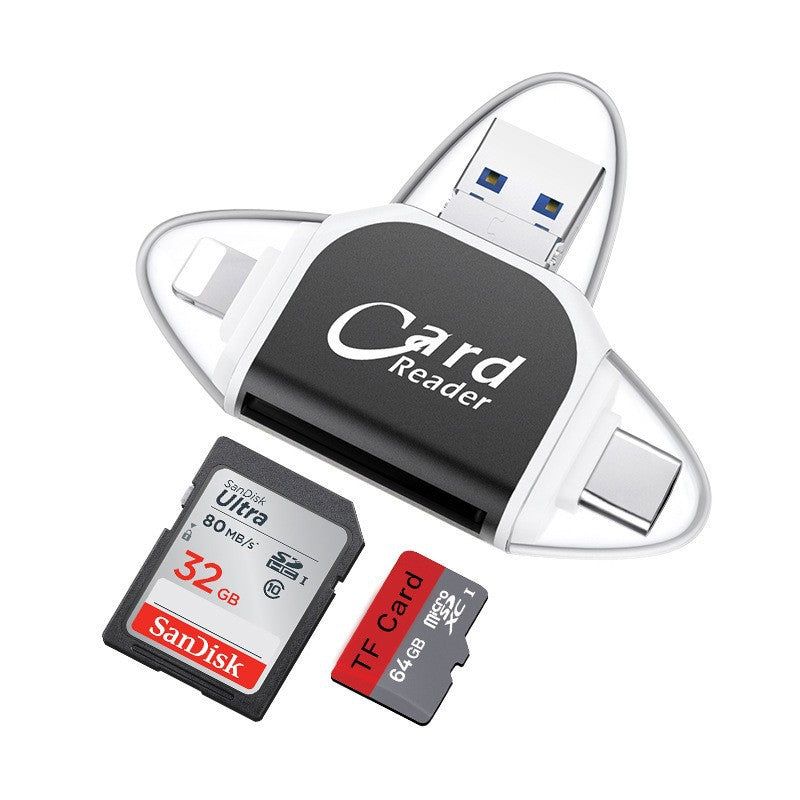 Hjemix | Multi-Port 4 i 1 Universell SD TF Kortleser