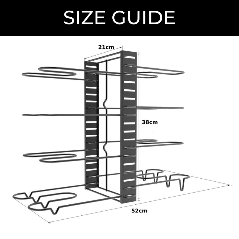 Hjemix | SpaceFlex Justerbar Panneholder & Lokkhodler | Organisering & Fleksibilitet på Kjøkkenet