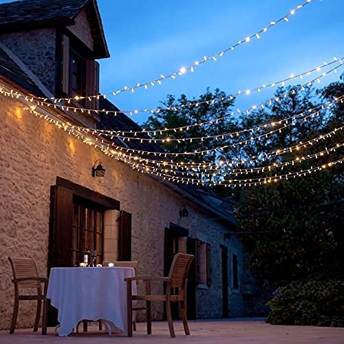 Hjemix | Kemooie 500 Led Julelys, 50M Vanntette Lyslenke For Utendørs Dekor, Varme Hvit