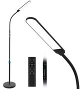 Hjemix | Nxone Justerbar Led Gulvlampe, Svart, Moderne Leselys Med 4 Farger & Stegløs Lysstyrke