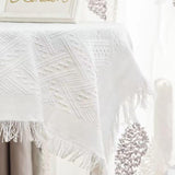 Hjemix | Vaffel Moderne Bordduk, Strikket Stoff Blonder Kaffeduk, Rund Bordduk, Rektangulær Bordduk