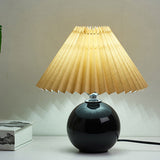 Hjemix | Nordisk minimalistisk 1-lampe bordlampe laget av keramikk med folder