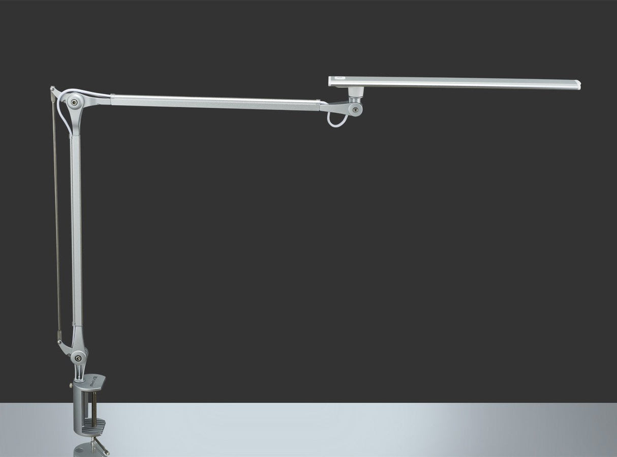 Hjemix | Phive Cl-1 Led Arkitekt Skrivebord Lampe, Justerbar Metall Svingarm, Dimmbar Sølv Oppgave Lys