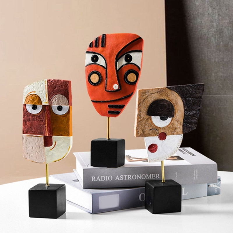 Hjemix | Abstrakt Pop Art Ansikt Hjem Skulptur