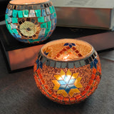 Hjemix | Europeisk Retro Glass Mosaic Tealight Holder